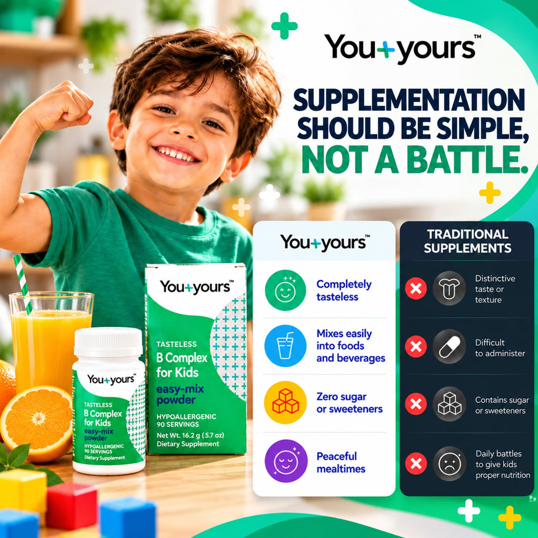 Tasteless B Complex Powder for Kids