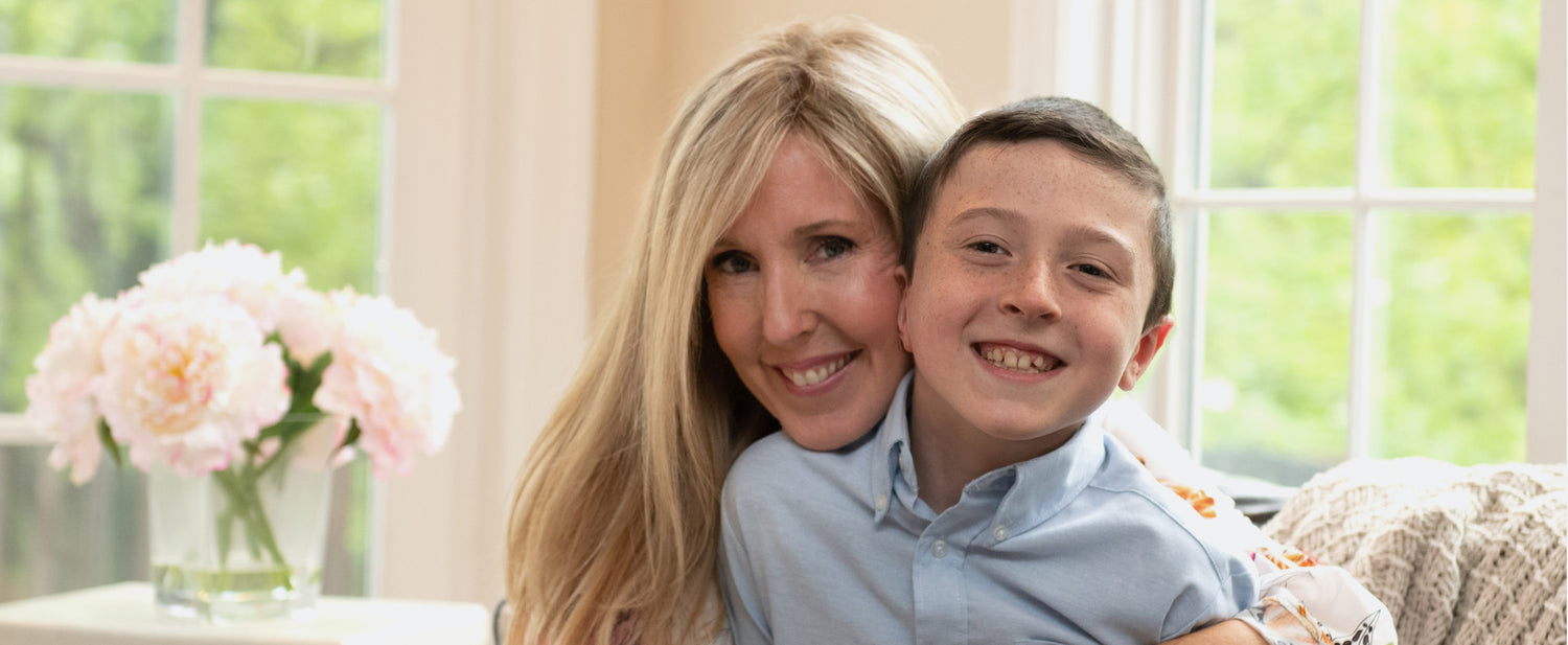 Charlie with his mom, the founder of You+yours