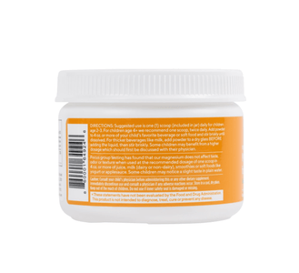 Tasteless Magnesium for Kids product packaging, showing directions panel. 